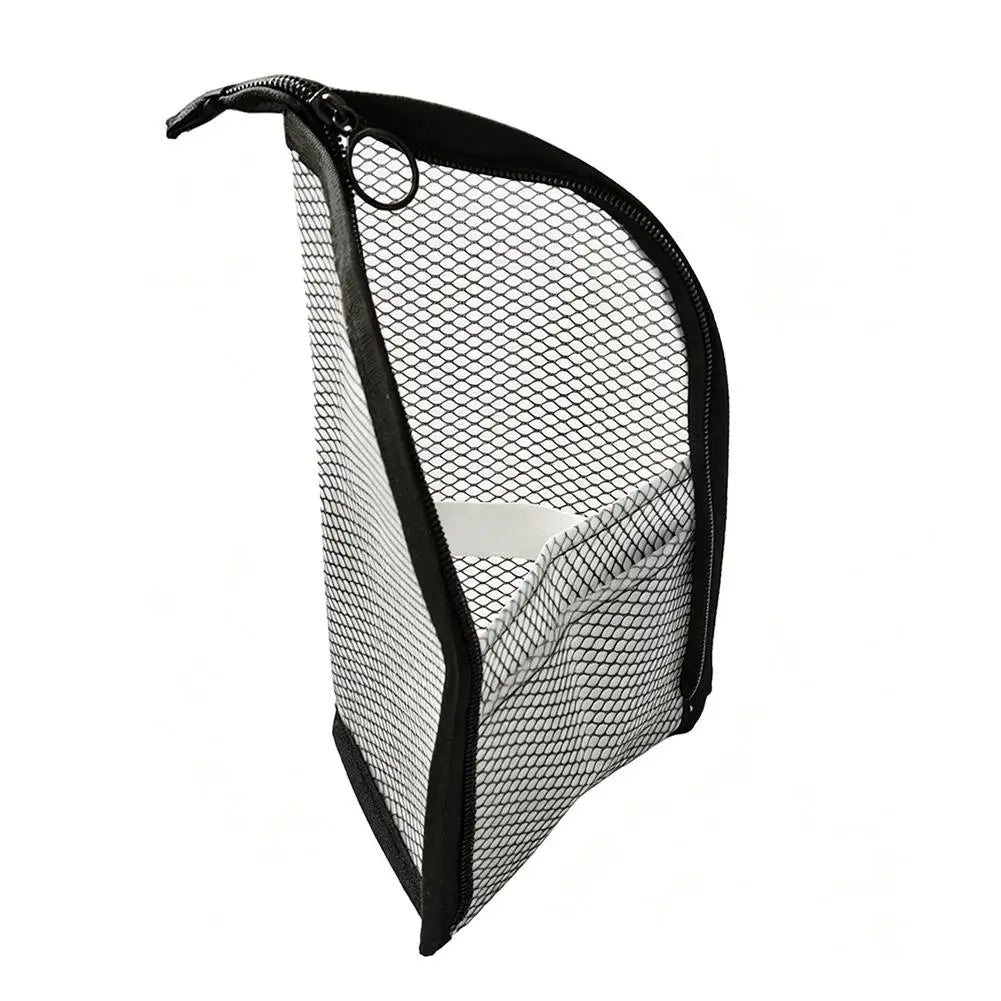 Makeup Bag Stylish Pouch Mesh Cosmetic Bag Hanging Lightweight Portable Standing Toiletry Bag Travel Bathroom Organizer Peaceful Pleasures Health and Wellness Black