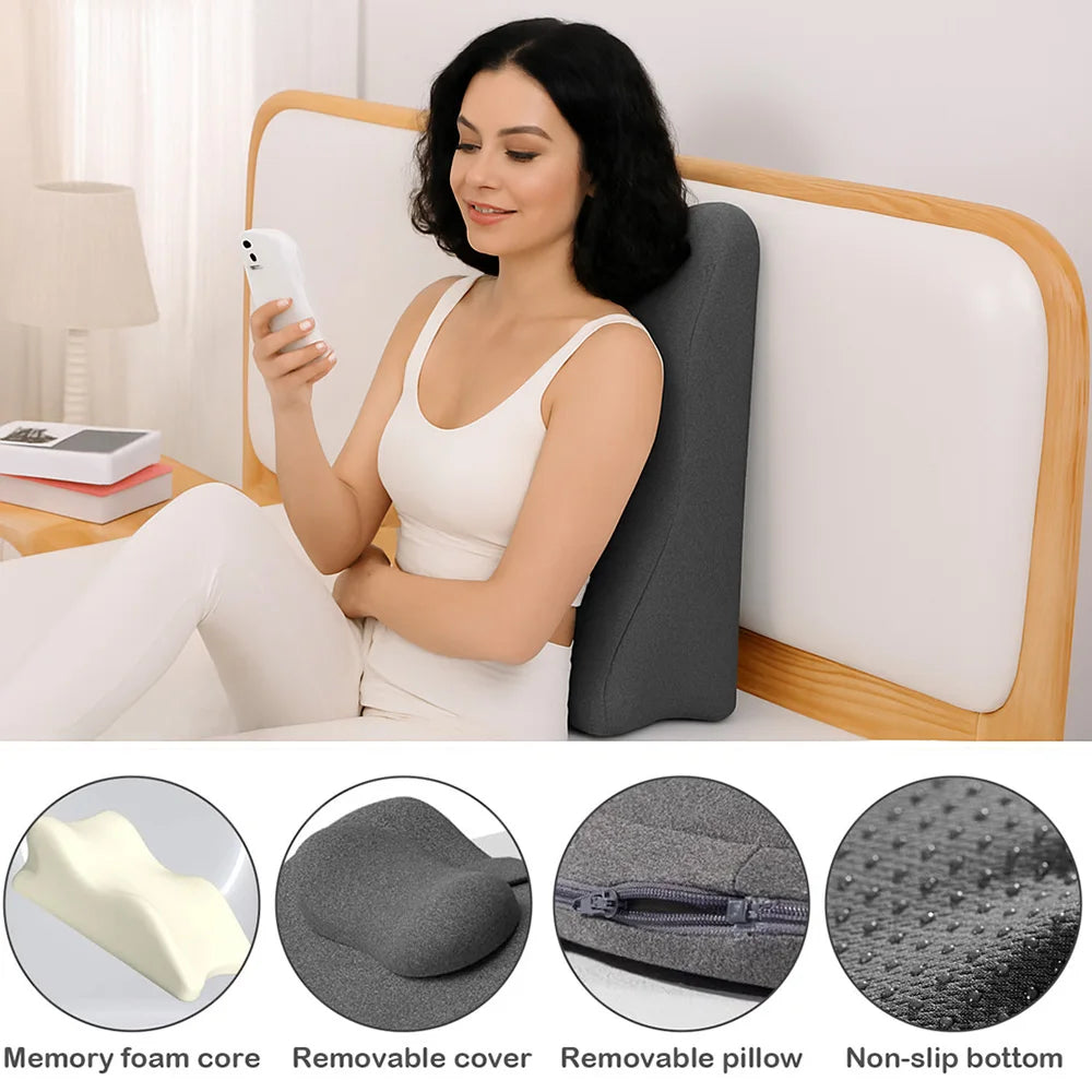 Large Bed Multifunctional Ergonomic Wedge Pillow with New Prone Position for Reading Unique Curved Design with Washable Cover Peaceful Pleasures Health and Wellness