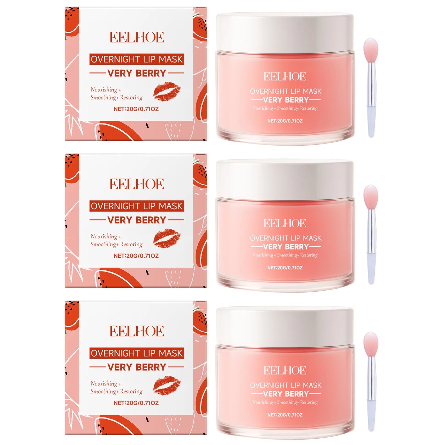 Berry Moisturizing Sleep Lip Mask Deep Nourishing Removing Dead Skin Reduce Lip Lines Prevent Cracking Gentle Hydrating Lip Mask Peaceful Pleasures Health and Wellness 3 X 20g Boxed
