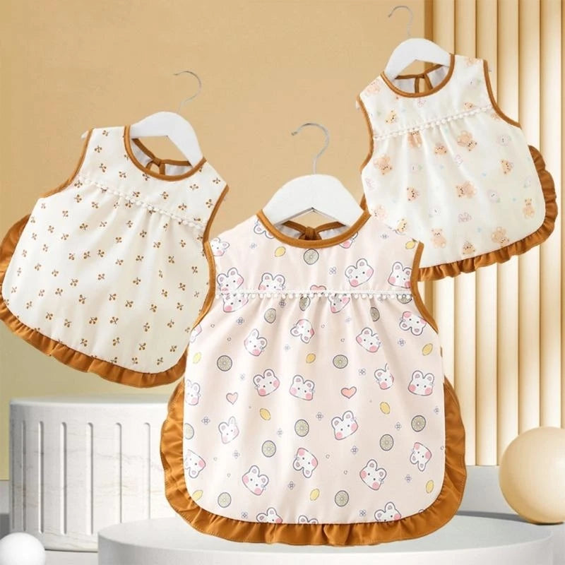 Baby & Toddler Waterproof Feeding Bib Apron | Sleeveless Tie