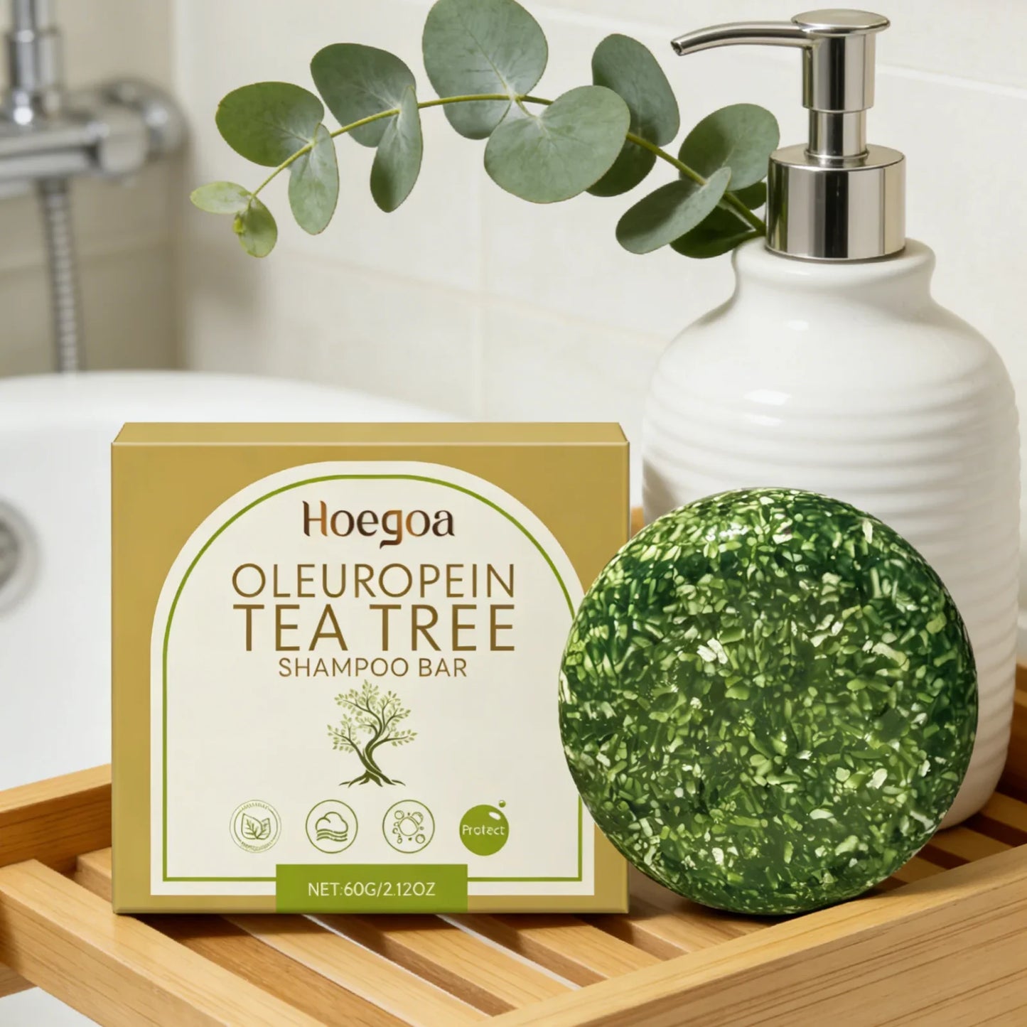 Tea Tree Oleuropein Solid Shampoo Bar – Strengthen & Shine