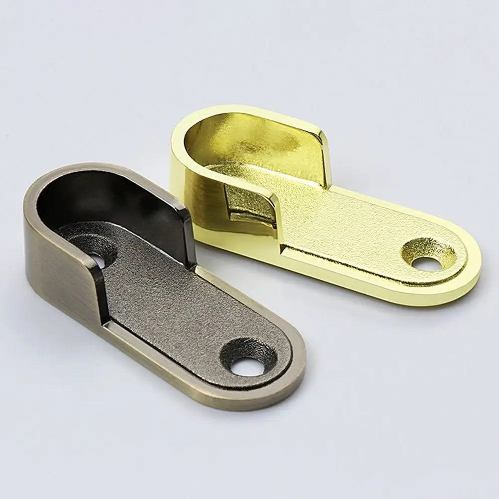 Zinc Alloy U-Shape Closet Rod Holders | Pole Sockets Set of 2