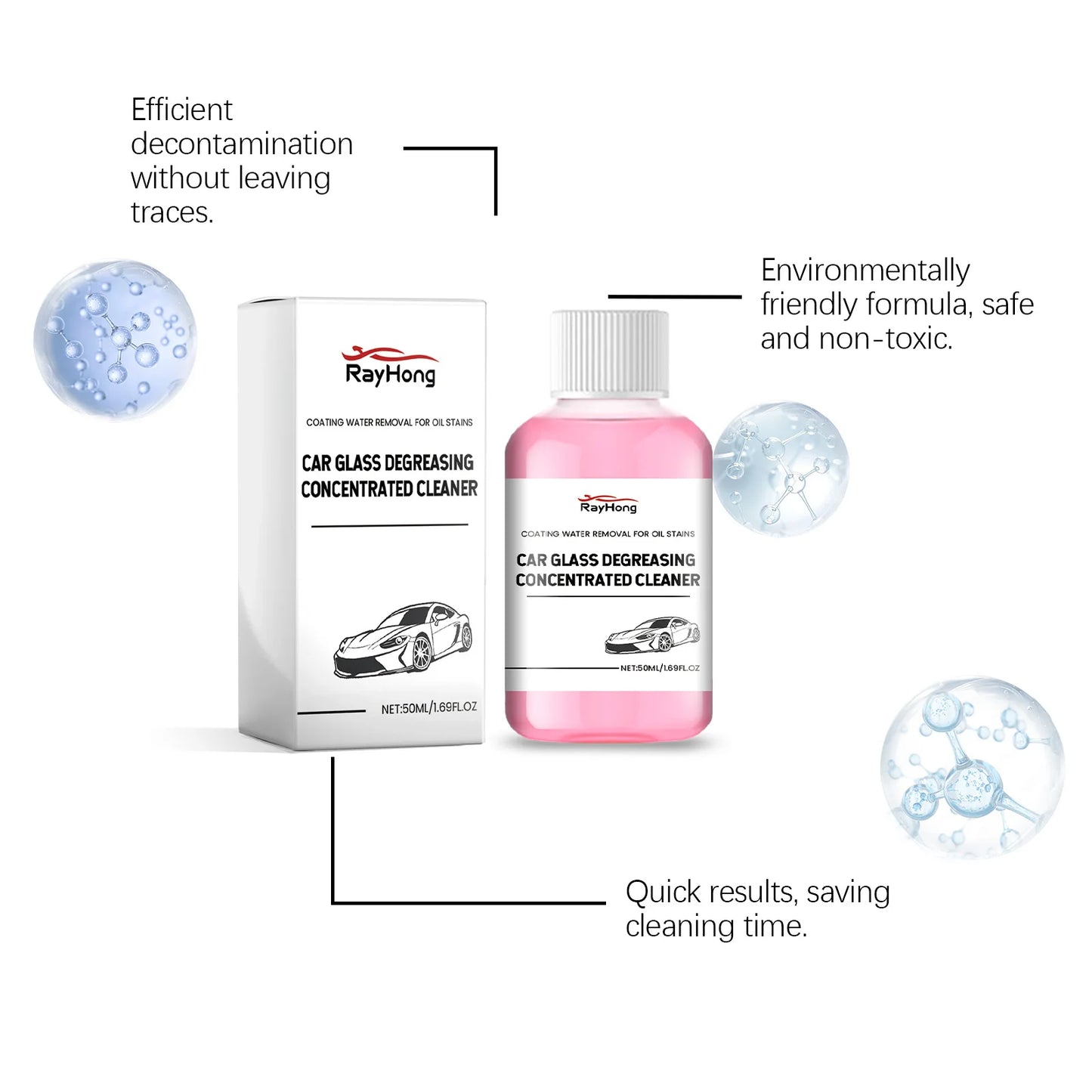 Rayhong 50ml Car Windshield Oil Film Remover & Glass Cleaner