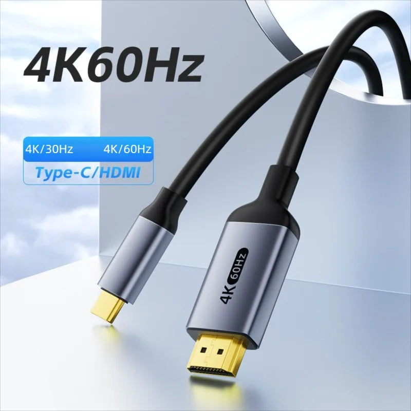 Type C to HDMI-Compatible HDTV Cable4K@30Hz 4K@60Hz USB C to HDMI Cable for Air iPad TV Converter MacBook USB-C HDMI Adapter Peaceful Pleasures Health and Wellness