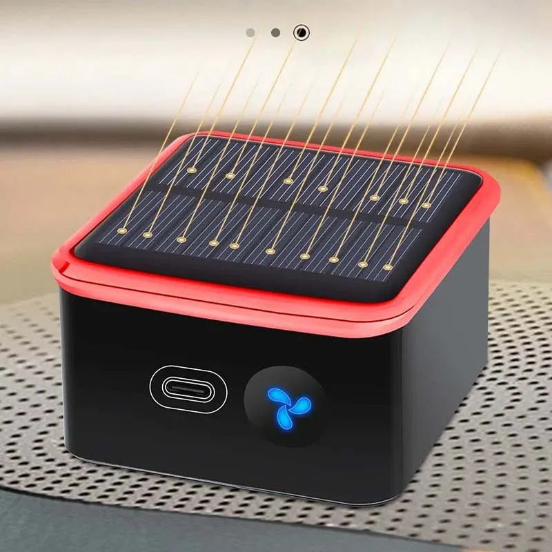 Solar Powered Car Air Purifier Usb Oxygen Cleaner Negative Ion Odor Removal Second-Hand Smoke Removal Car Air Purifier Peaceful Pleasures Health and Wellness