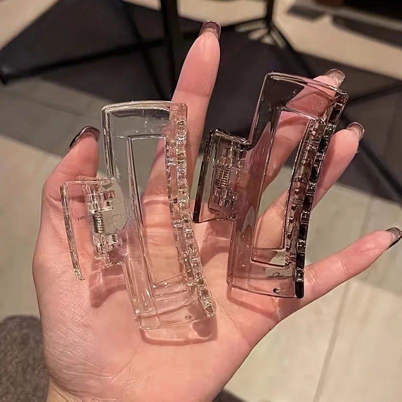 Transparent Shark Clip – Large Acrylic Hair Claw for Women Hair Accessories Peaceful Pleasures Health and Wellness 2PCS