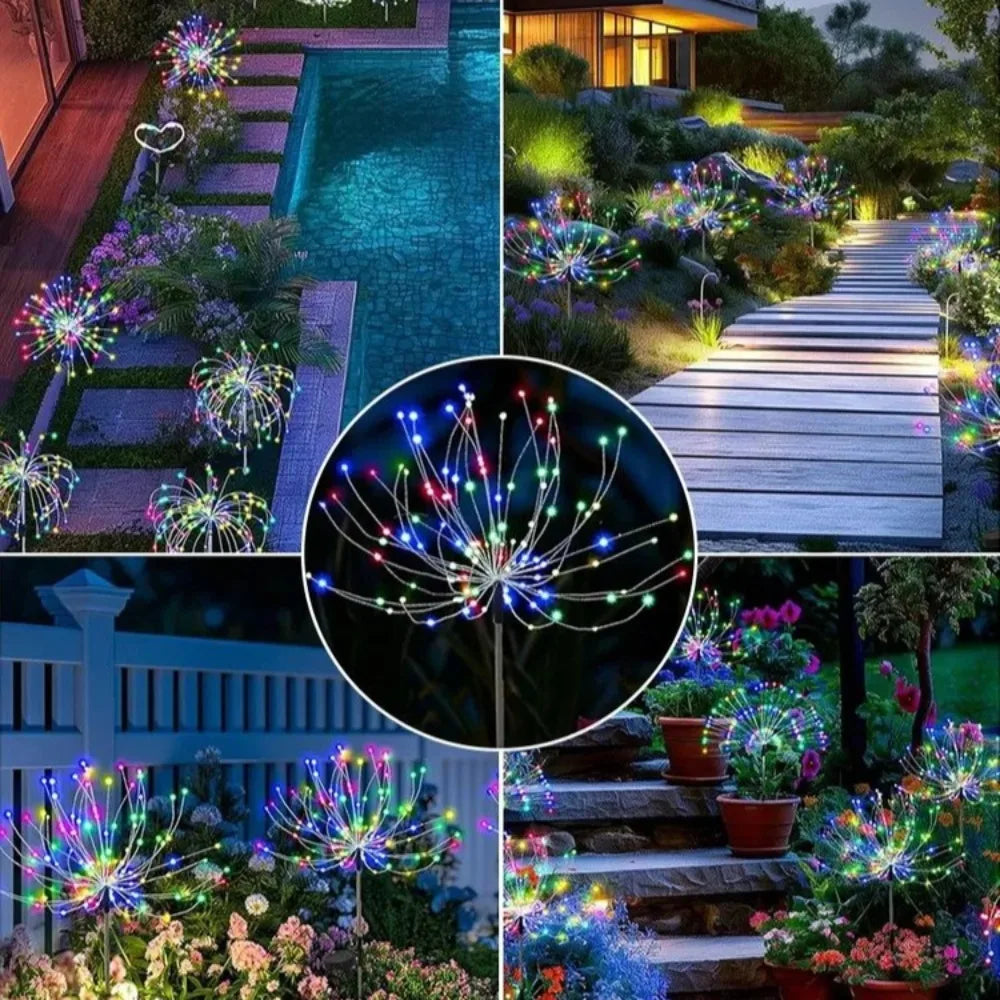 Solar LED Dandelion Fireworks Garden Pathway Lights – IP65 Outdoor