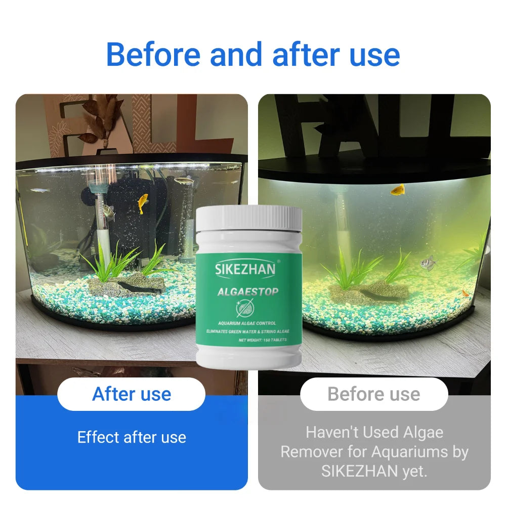 SIKEZHAN Aquarium Water Treatment Tablets Algae Remover Methylene Blue Nitrifying Bacteria Fish Tank Clarifier Conditioner Set Peaceful Pleasures Health and Wellness