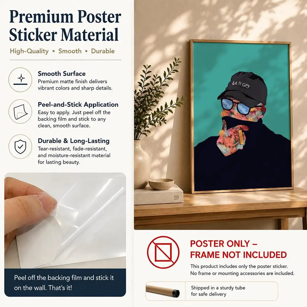 Dellafuentes Singer HD Poster | Self-Adhesive Waterproof Wall Art Music Wall Poster Peaceful Pleasures Health and Wellness