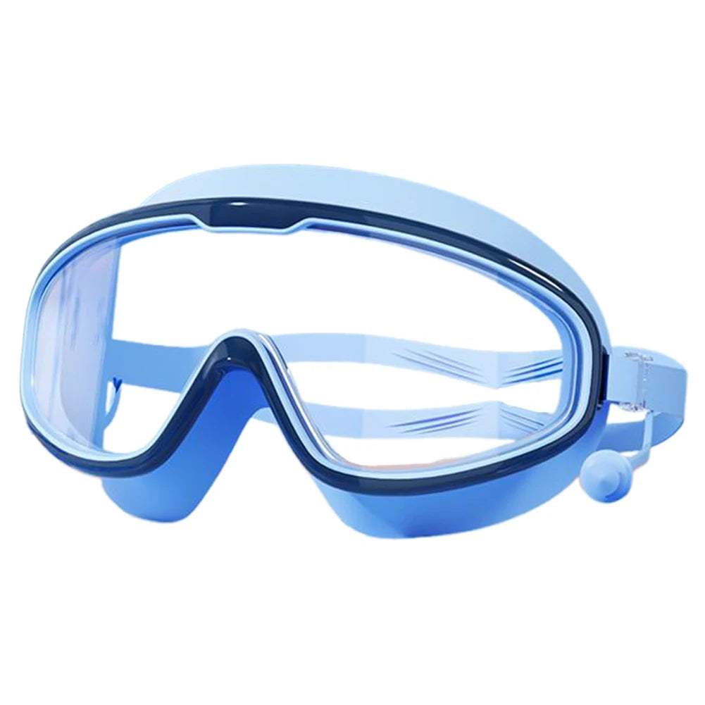Kids Swim Goggles Anti Fog Swimming Goggles Large Frame HD Swim Glasses UV Protection Swimming Goggles for Diving Snorkeling Peaceful Pleasures Health and Wellness Dark Blue
