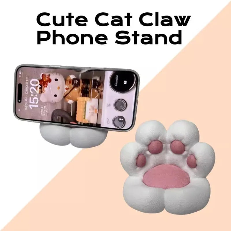 Cute Cat Claw Phone Holder – Desktop Stand & Desk Ornament Desktop Phone Stand Peaceful Pleasures Health and Wellness WHITE