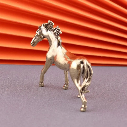 New Brass Horse Figurines Copper Desktop Decor Zodiac Horse Handmade Gifts Horse Metal Ornaments Room Decoration Accessories Peaceful Pleasures Health and Wellness