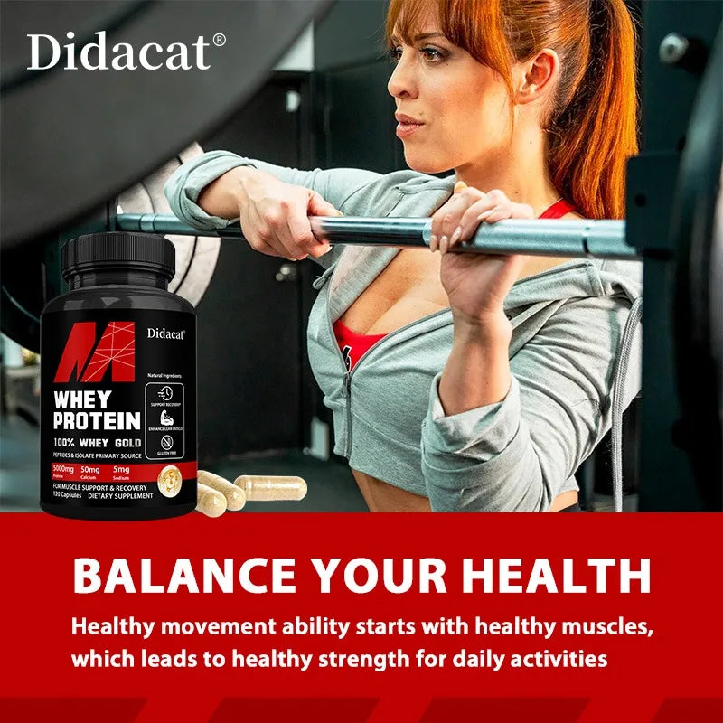 Didacat Whey Protein Concentrate, with 5000mg Protein, Gluten Free & Non-GMO, Boost Immunity and Support Post-exercise Recovery Peaceful Pleasures Health and Wellness
