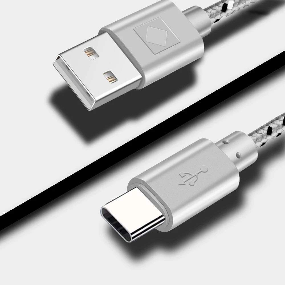 Nylon Braided USB-A to USB-C Fast Charging Cable 2A | 1M–3M