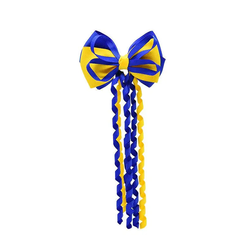 Festival Bow Hair Clips – Curly Ribbon Tassel Hairpins for Girls