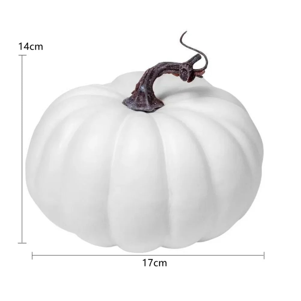 Artificial Pumpkins 17cm – Orange & White Halloween Décor
