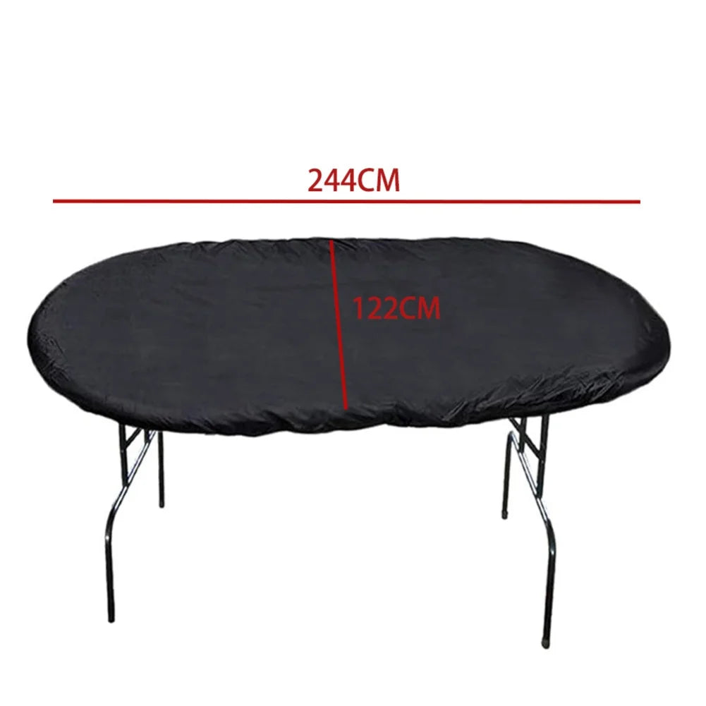 Oval Poker Table Cover 244x122cm 420D Oxford Waterproof Game Cloth
