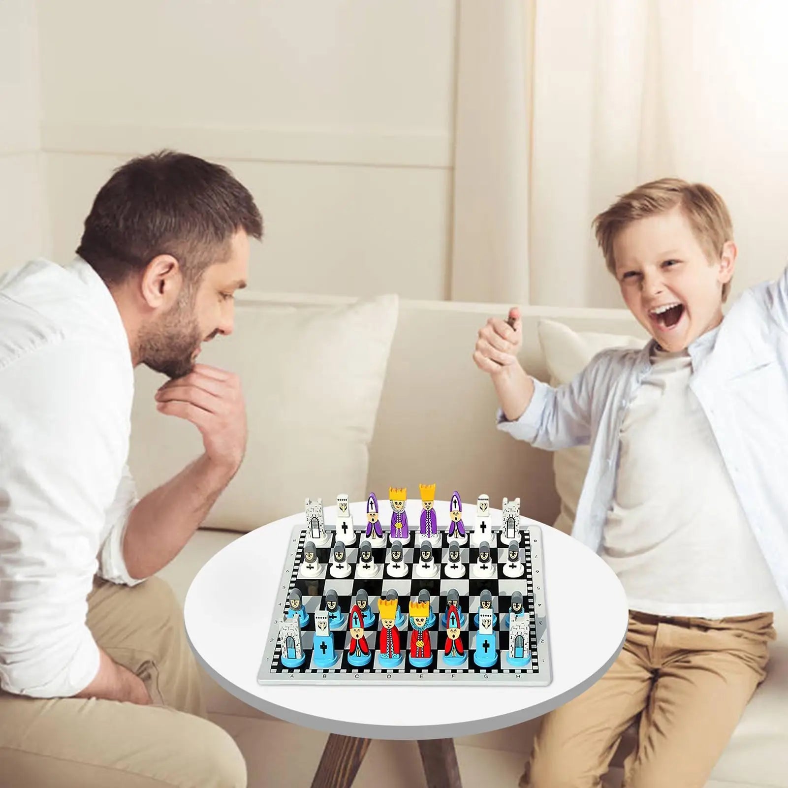 Portable Wooden Chess Set – Cartoon Pieces & Travel Board Game Wooden Board Game Peaceful Pleasures Health and Wellness