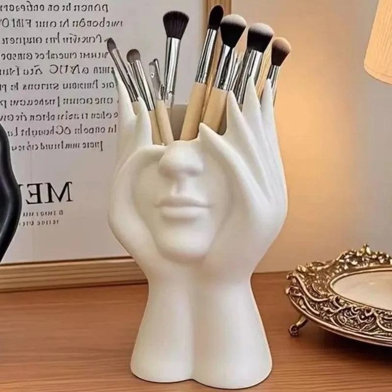 New Creative Human Body Art Styling Office Supplies Desktop Multifunctional Storage Pen Holder Makeup Brush Holder Decoration li Peaceful Pleasures Health and Wellness