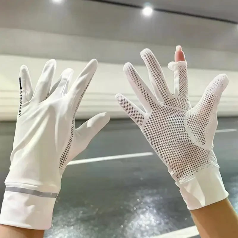 Women's UV Sun Gloves – Breathable Mesh, Touchscreen, Non-Slip