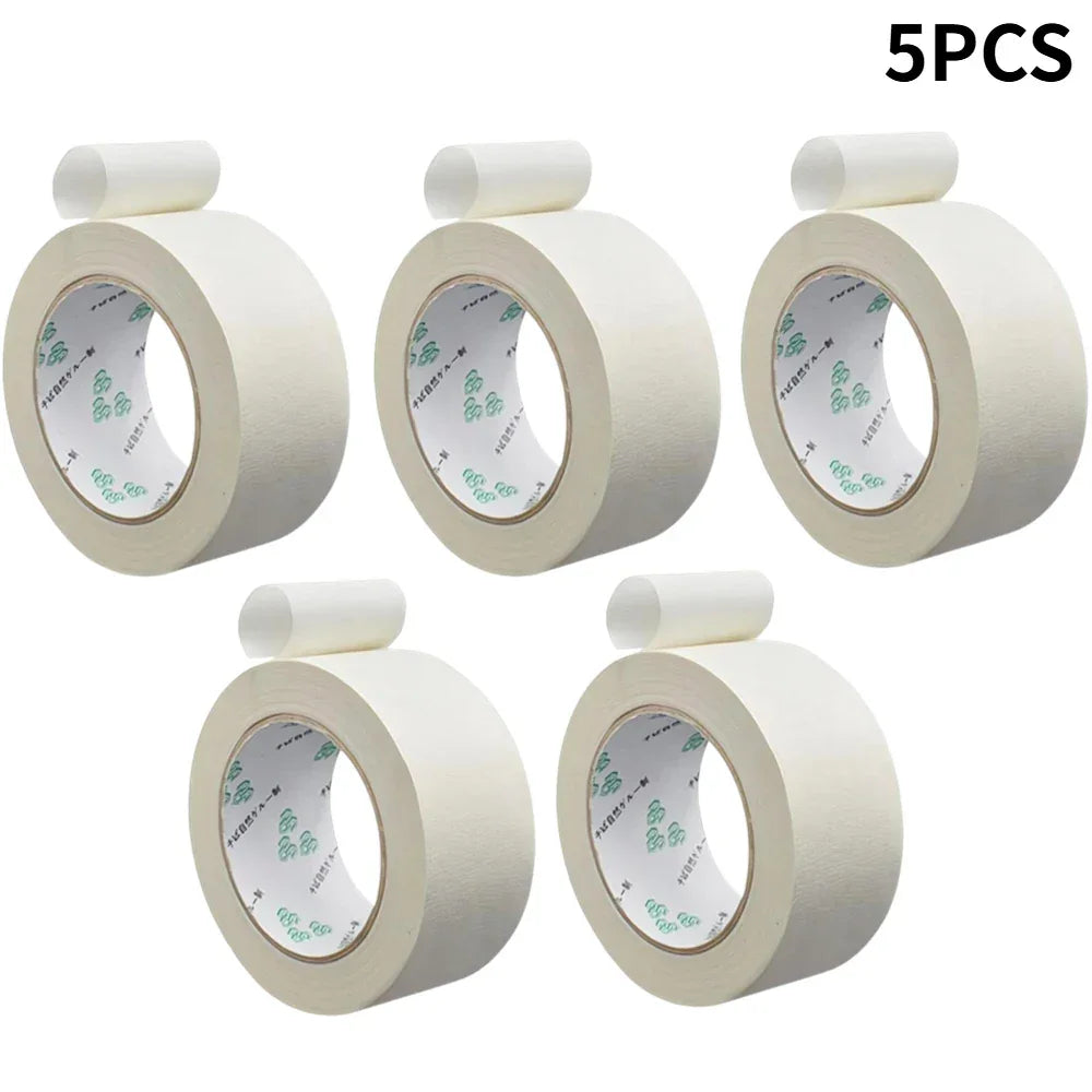 50mmx50m Painter Masking Tape Writable No Residue Easy Tear Single Side Paper Tapefor Car Wall Floor Painting Packaging Sealing Peaceful Pleasures Health and Wellness 50m X 5