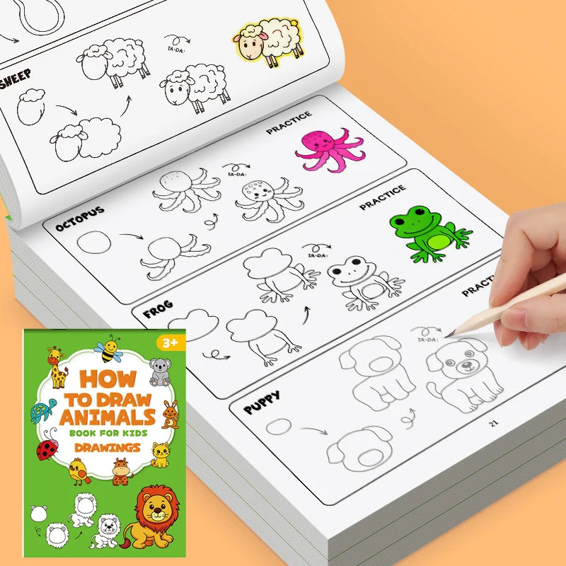 Children's Drawing Tutorial Book Easy Step-by-step Guide Suitable