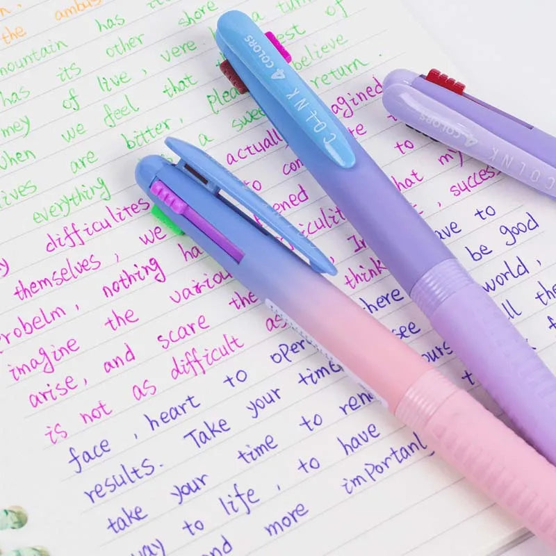 Gradient Multi-color Ballpoint Pen Smooth Writing Gel Pens Kids