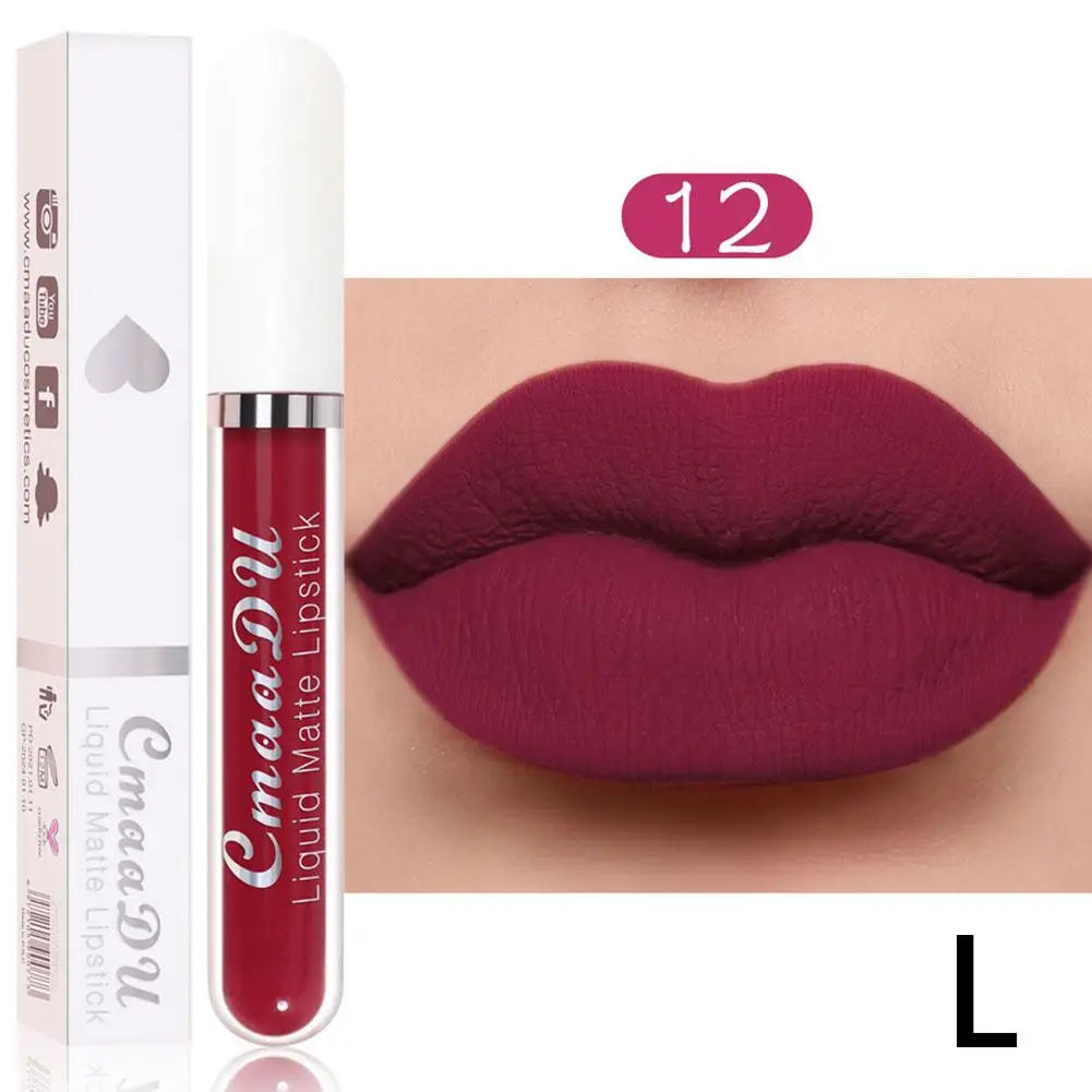 18-Color Waterproof Matte Liquid Lipstick – Long-Lasting Lip Gloss
