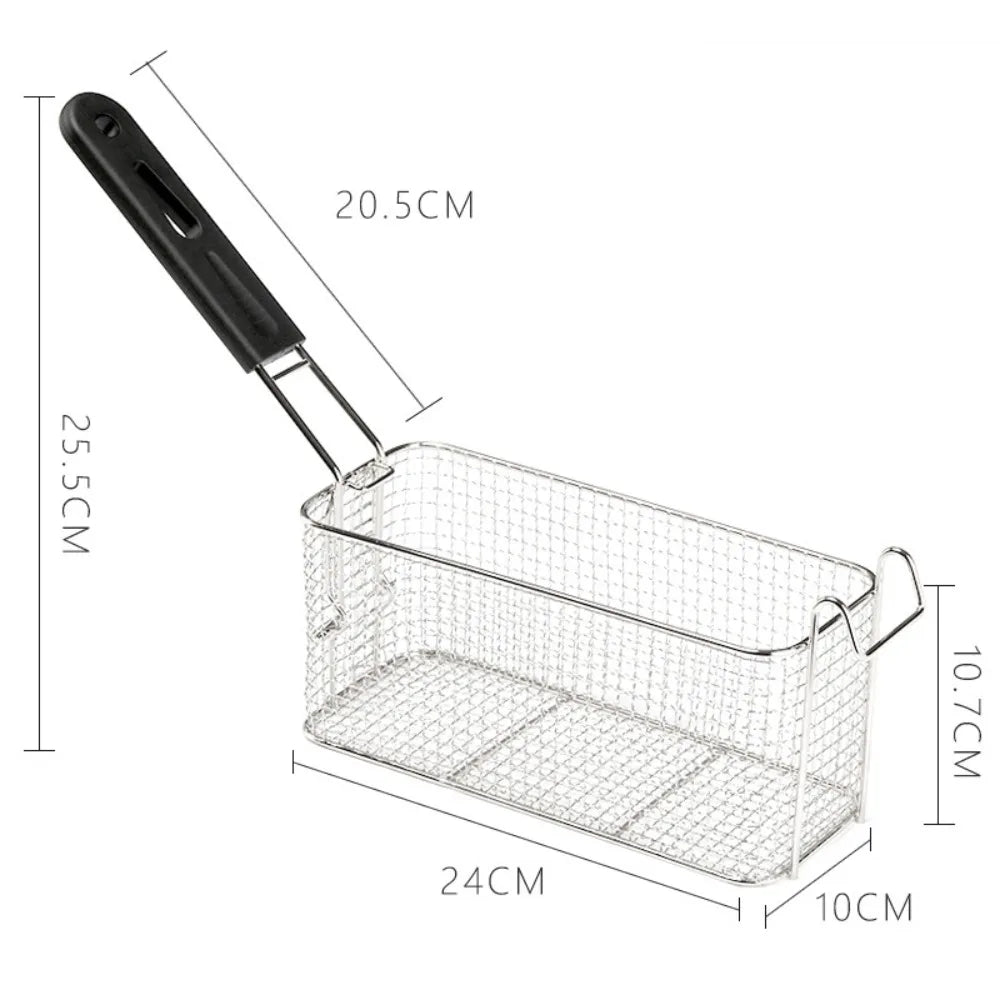 Stainless Steel Square Frying Mesh Basket | Large Capacity