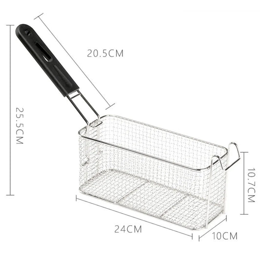 Stainless Steel Square Frying Mesh Basket | Large Capacity Frying Mesh Basket Peaceful Pleasures Health and Wellness C