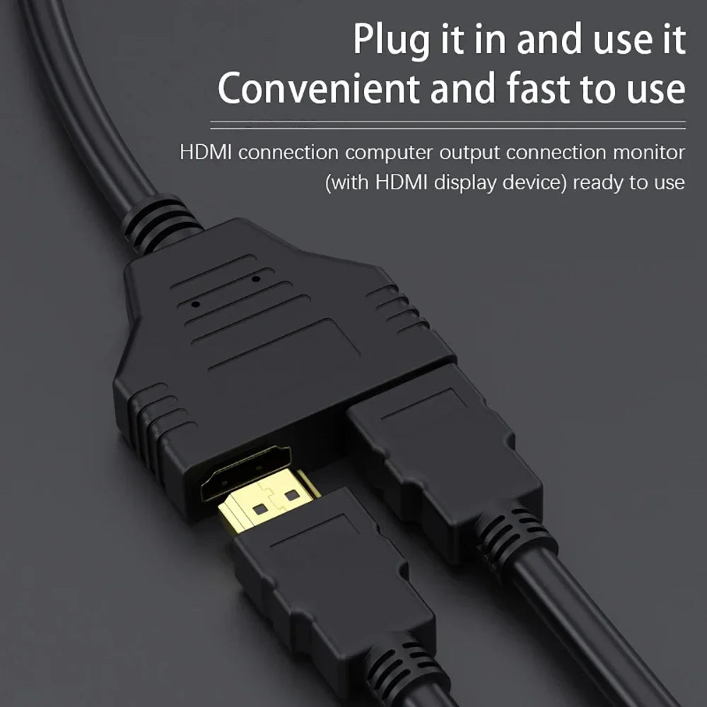 HDMI Splitter 1 in 2 Out – 4K Male to Dual Female Y Cable