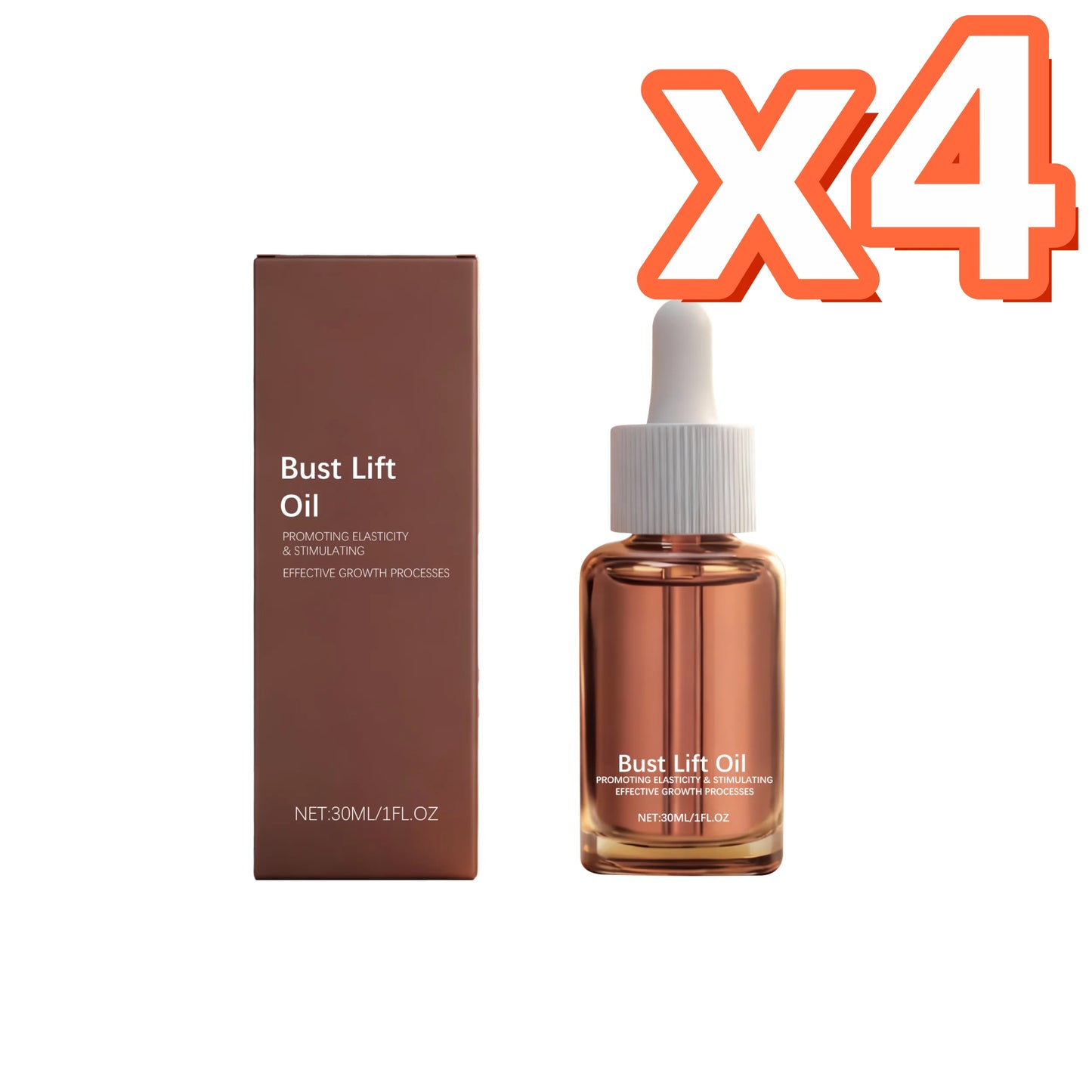 Ginger Extract Breast Plump Essential Oil Assist Massage Firm Chest Skin Enhance Chest Elastic Mild Safe Breast Enlargement Oil Peaceful Pleasures Health and Wellness 30ml Boxed X 4PCS