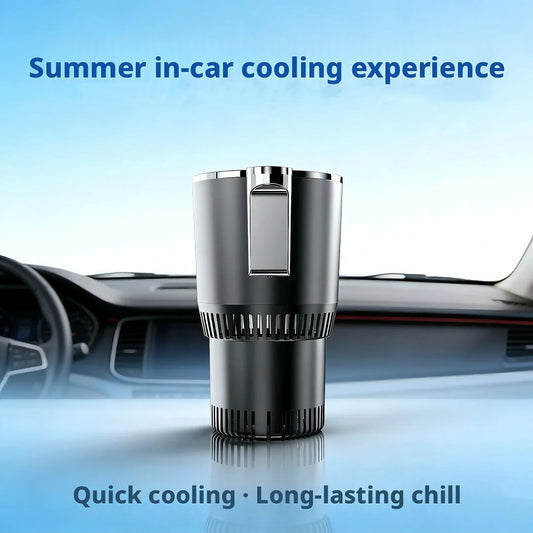 12V Smart Car Hot Cold Cup One-Touch Fast Heating Cooling Digital Temperature Display Portable Vehicle Heating Cooling Cup Peaceful Pleasures Health and Wellness