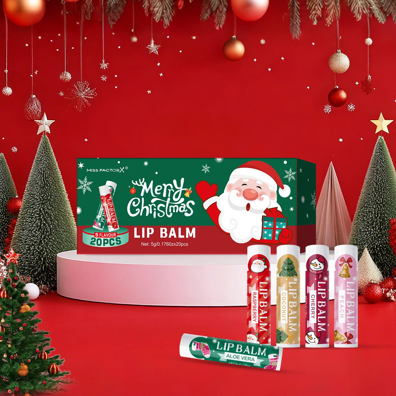 20PCS lipstick Set -5 Taste Christmas Theme Deep moisturizing and lasting moisturizing to create plump and shiny lips Peaceful Pleasures Health and Wellness