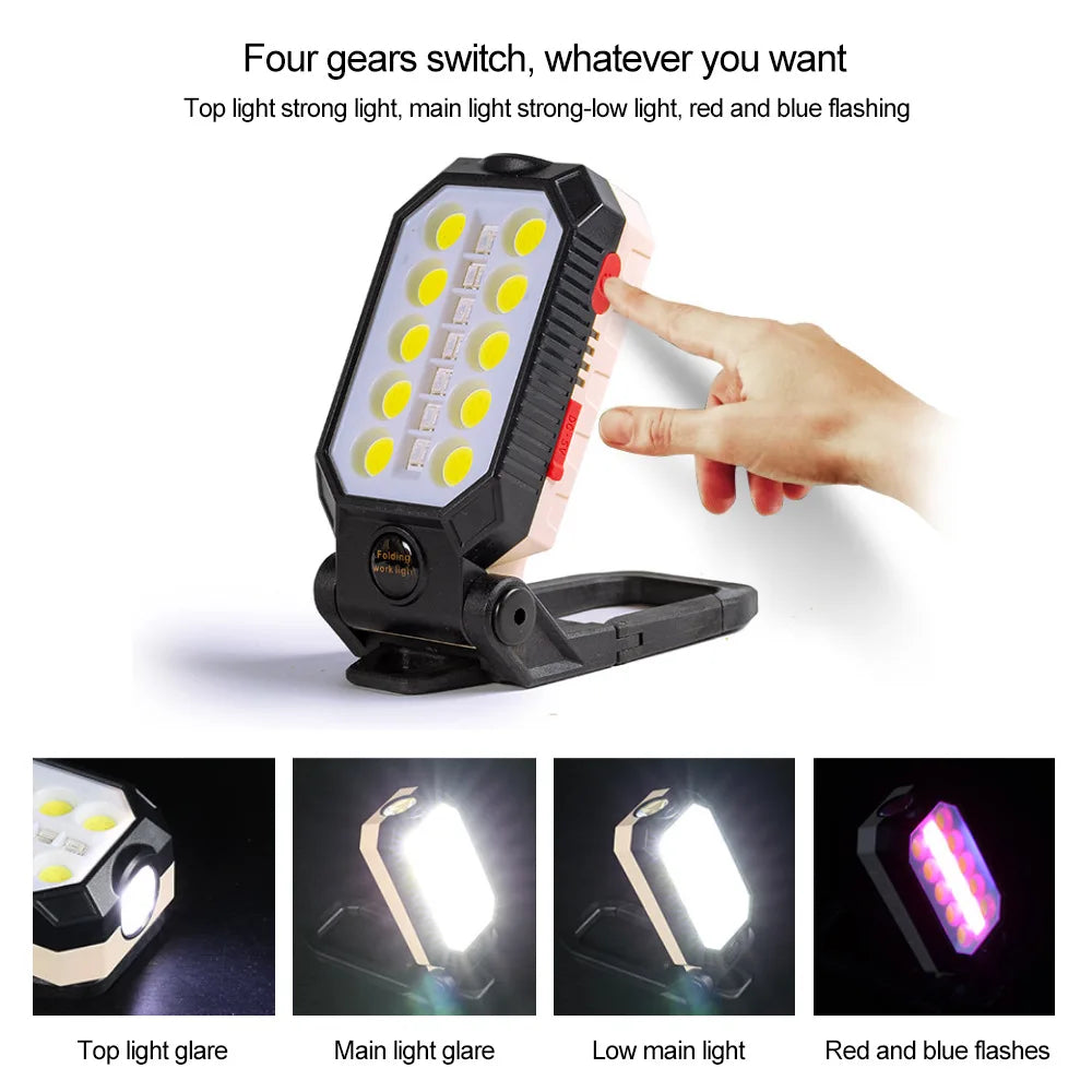 ZHIYU LED COB Work Light – Rechargeable Magnetic Lantern