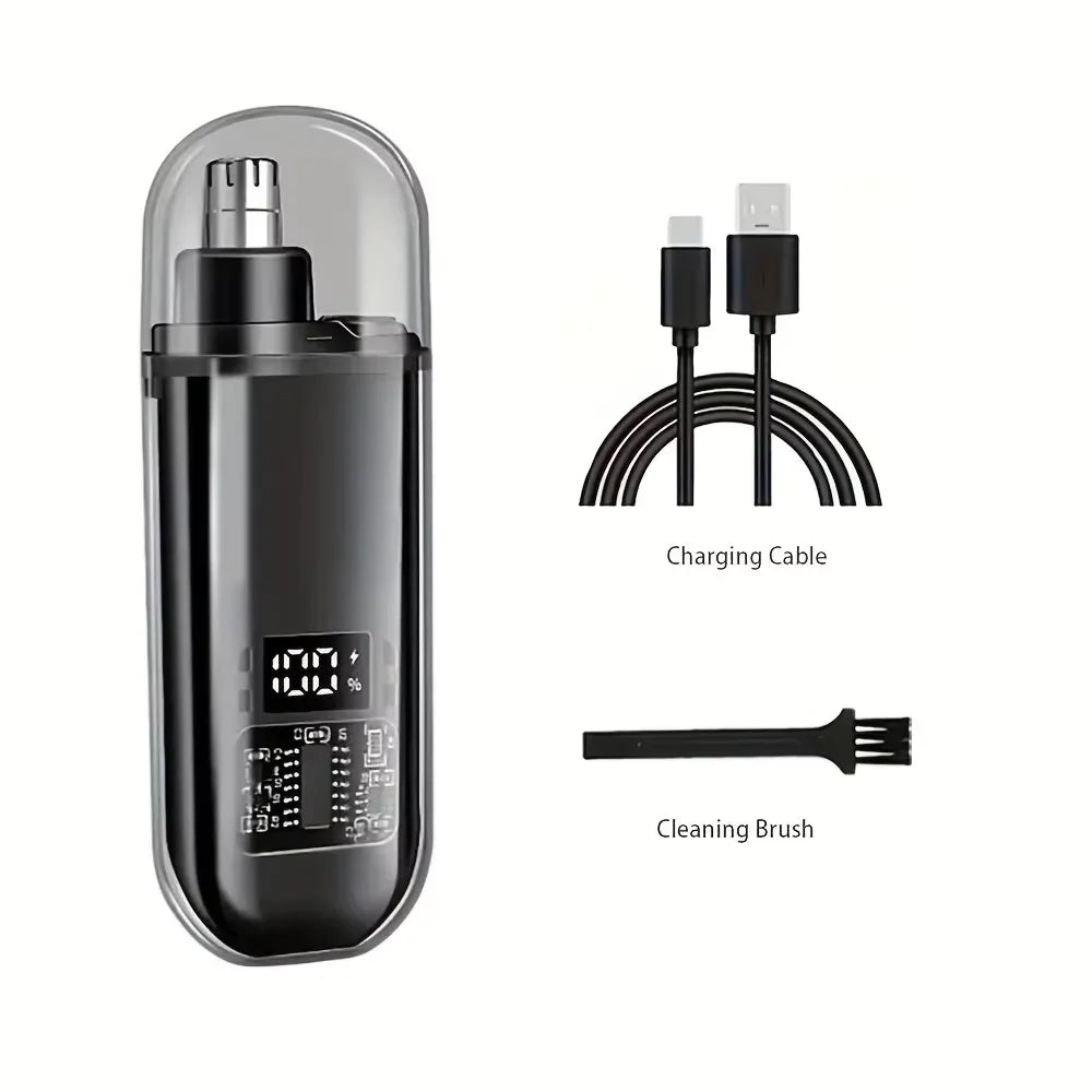 Nose Hair Trimmer Portable Trimmer for Nose Mini Nose and Ear Hair Trimmer Portable Nose Trimmer Rechargeable Trimmer for Man Peaceful Pleasures Health and Wellness Black