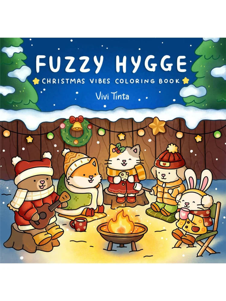 Fun Christmas Coloring Book Adults Teens Winter Festivel Scenes Cute