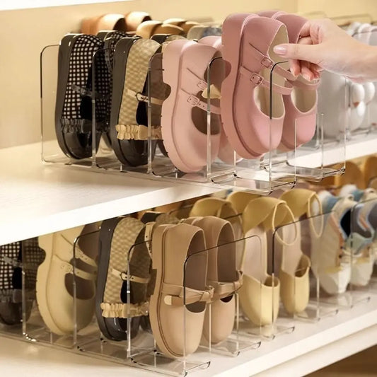4-Grid Transparent Shoe Rack | Free Standing Shoe Organizer Shoe Storage Rack Oasis Select