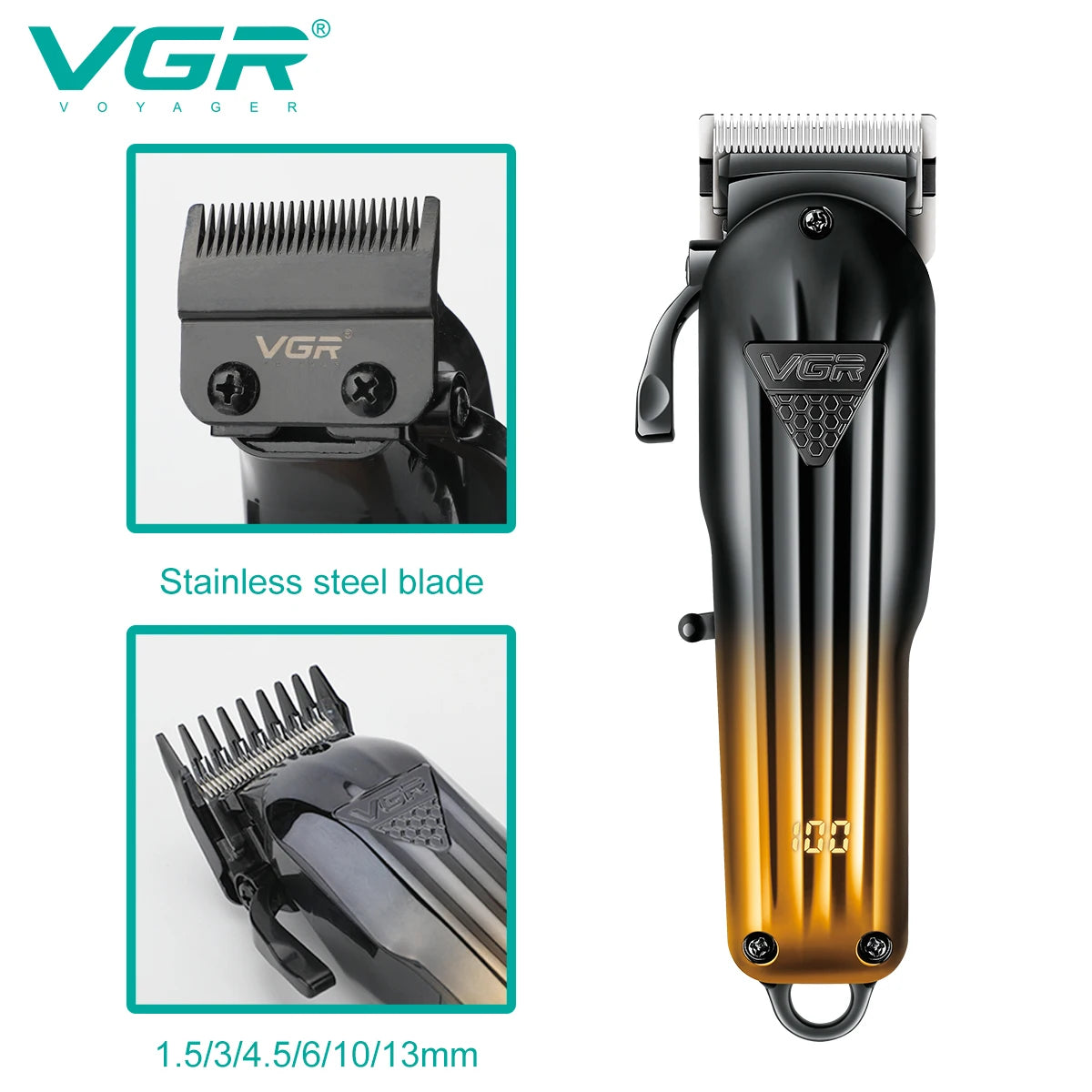 VGR 644 gradient hair cutting combination electric shaver rechargeable professional men's hair clipper carving electric pusher Peaceful Pleasures Health and Wellness