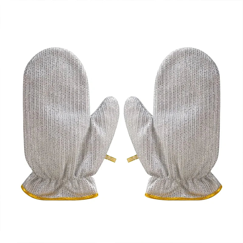 Silver Wire Dishwashing Gloves – Reusable Kitchen Scrubbers