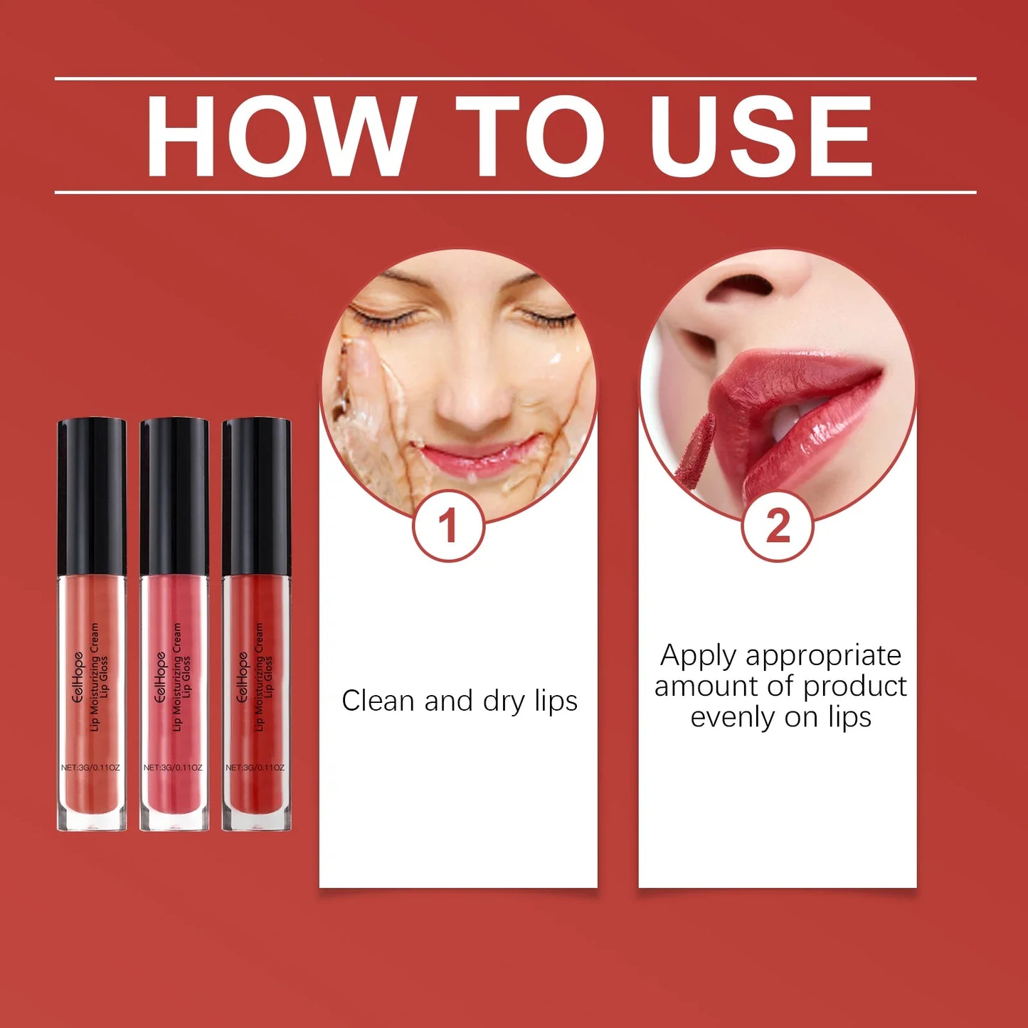 Eelhope Moisturizing Lip Gloss – Non-Sticky, Glowing & Waterproof