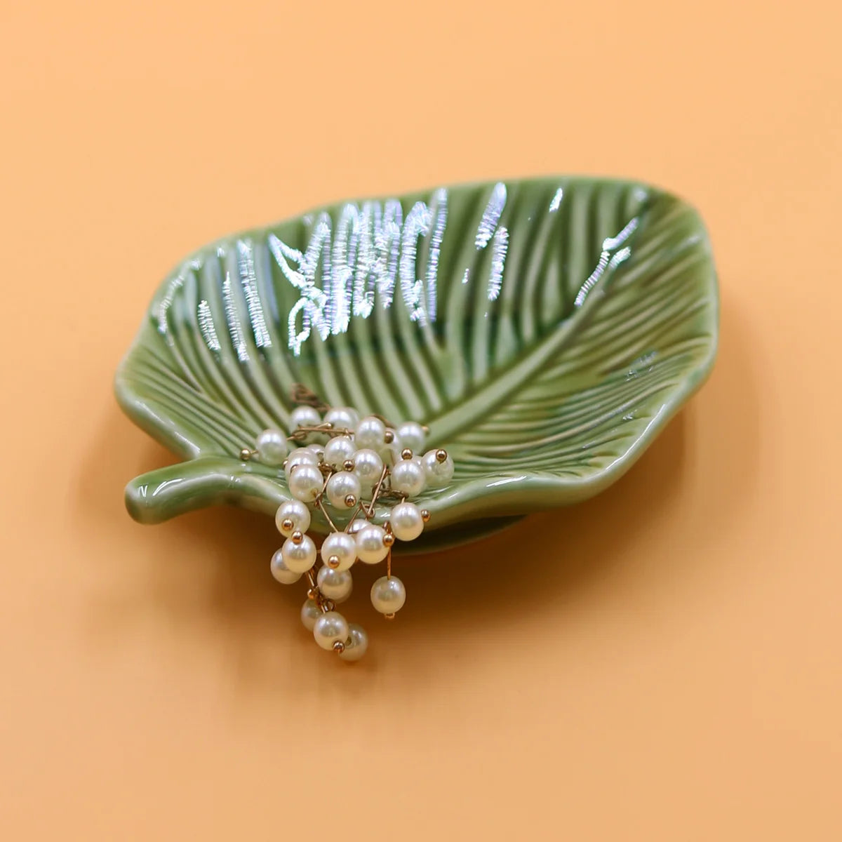 1Pcs Leaf-Shaped Jewelry Organizer Tray for Rings, Earrings, Bracelets & Keys‌ Storage Tray Peaceful Pleasures Health and Wellness