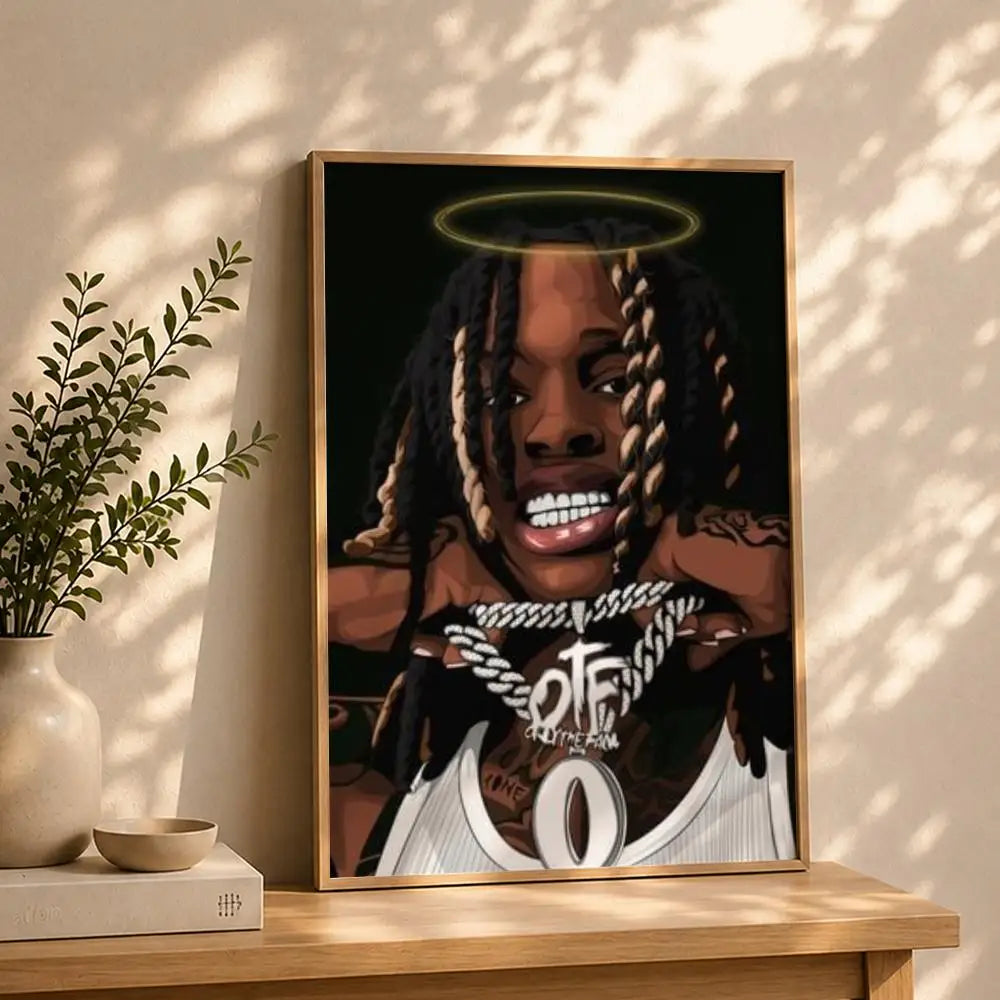 Rapper K-King VonS Poster HD Self Adhesive Waterproof Wall Art Ideal for Home Office Dorm Bedroom Great Gift Peaceful Pleasures Health and Wellness White13 40X50cmNoframe