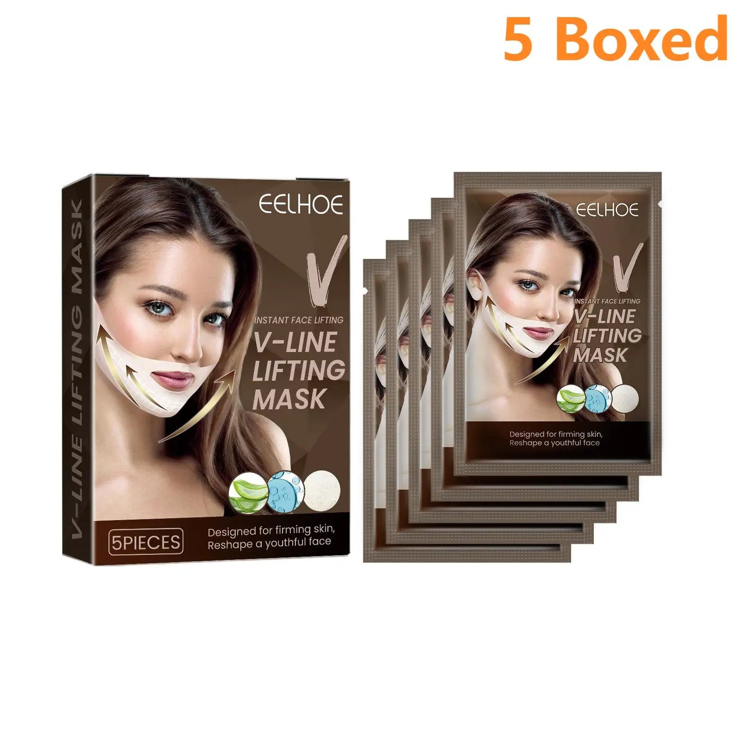 EELHOE Face Lifting Mask for Tightening Skin Peaceful Pleasures Health and Wellness 5 Boxed