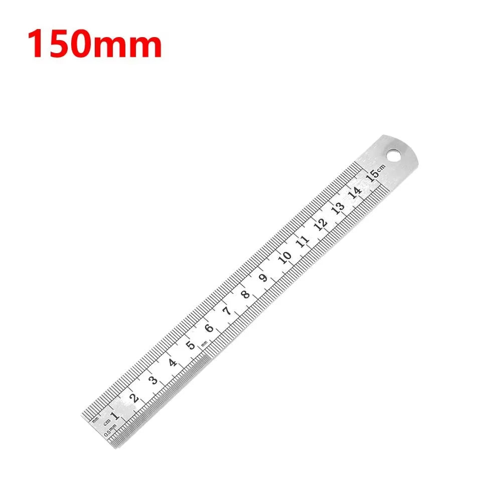 Stainless Steel Double-Sided Precision Straight Ruler – Metric