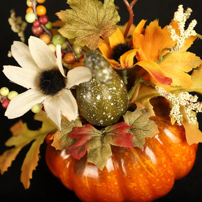 Halloween Simulation Pumpkin Table Ornament Maple Leaf Pomegranate