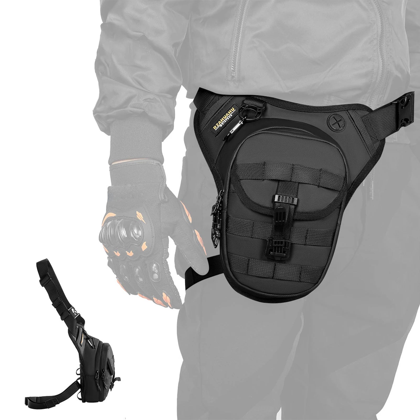 Motorcycle Leg Bag Waist Pack Rainproof Crossbody Bag Men Women Expandable Capacit Multifunctional for Riding Cycling Peaceful Pleasures Health and Wellness