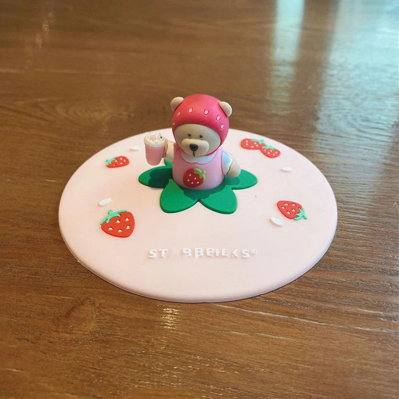 Food-grade Silicone Cup Cover Drinking Cup Cover Cute Cartoon Dustproof Universal Cup Cover Coffee Cup Cover Peaceful Pleasures Health and Wellness 15