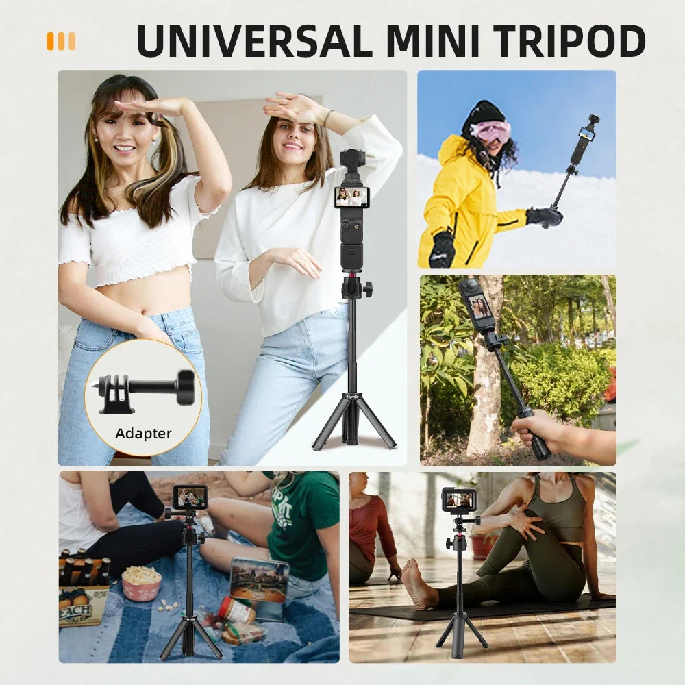 Selfie Stick Tripod For DJI Action 5 Pro 4/Osmo 360/Pocket 3/4/Insta360 Ace Pro 2,Camera Live Streaming Photography Accessories Peaceful Pleasures Health and Wellness