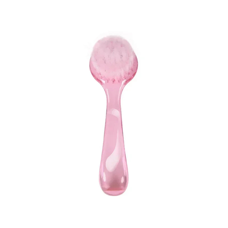 1PC Round Head Nail Care Makeup Brush, Gentle, with Plastic Handle, Nail Art Gel Powder Dust Clean Remover Peaceful Pleasures Health and Wellness China Mainland Pink